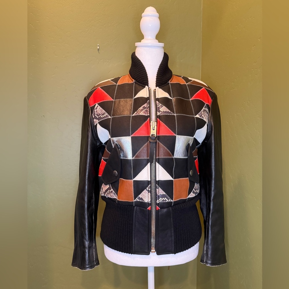 Coach 1941 Patchwork Leather Bomber Jacket Shearl… - image 1